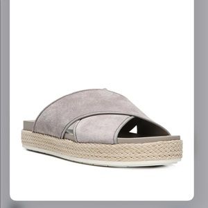 Vince Villaire Crisscross Suede Espadrille Slide